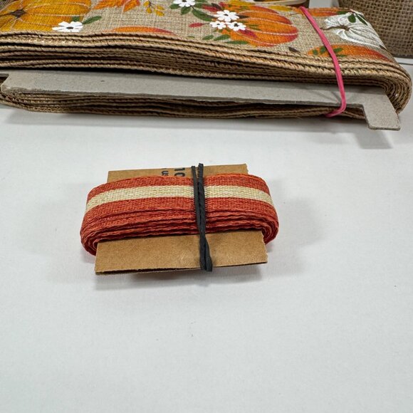 Lot Ribbon Fall Autumn Pumpkins Burlap Harvest - Picture 4 of 16